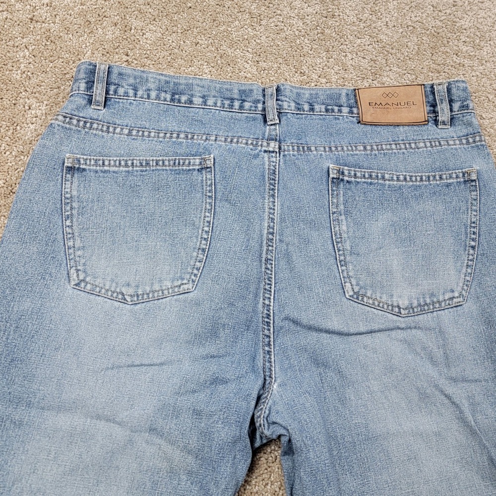 Emanuel Emanuel Ungaro Mens Straight Leg Jeans Blue Medium Wash 34x30 Designer - Picture 6 of 7